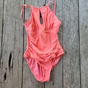 Ellen Tracy Coral Keyhole One Piece